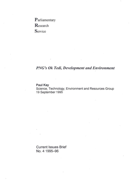 PNG's Ok Tedi, Development and Environment