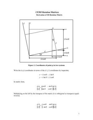 CE503 Rotation Matrices Derivation of 2D Rotation Matrix