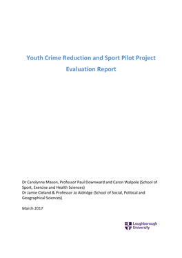 Youth Crime Reduction and Sport Pilot Project Evaluation Report