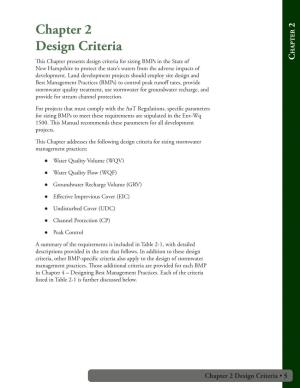 Stormwater Manual Volume 2 Chapter 2: Design Criteria