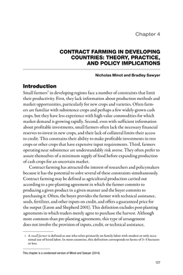 Contract Farming in Developing Countries: Theory, Practice, and Policy Implications