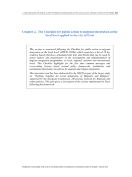Chapter 2. the Checklist for Public Action to Migrant Integration at the Local Level Applied to the City of Paris