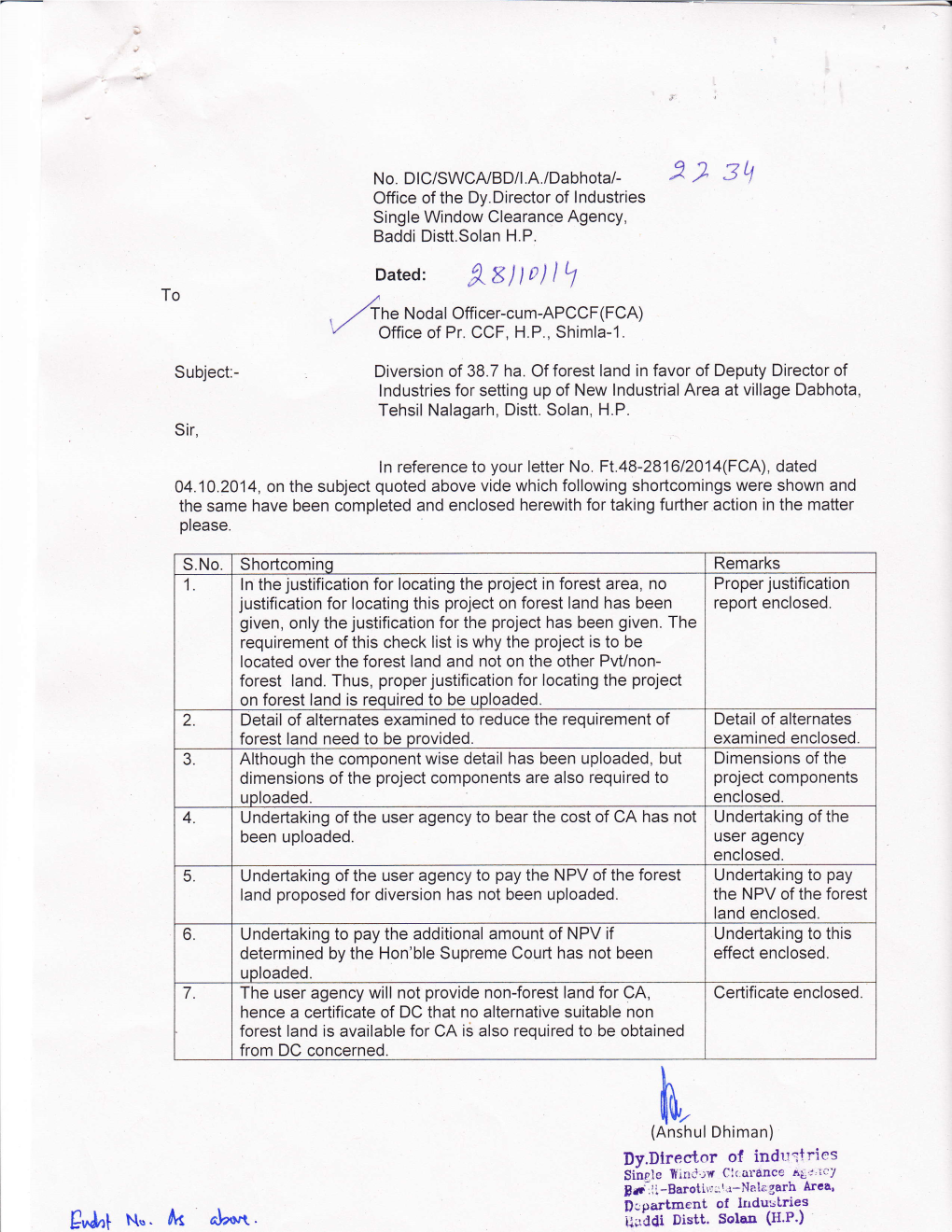 Dated: A8)10)1, to ,,An.Nodal Officer-Cum-APCCF(FCA) "./ Office of Pr