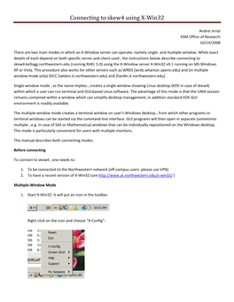 Connecting to Skew4 Using X‐Win32