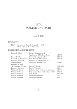 Vita Walter Gautschi