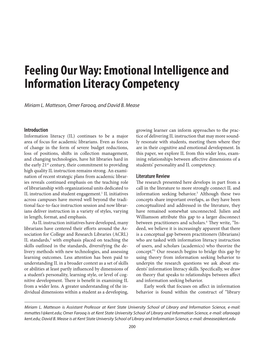 Emotional Intelligence and Information Literacy Competency