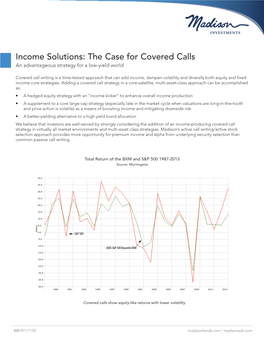 Income Solutions: the Case for Covered Calls an Advantageous Strategy for a Low-Yield World