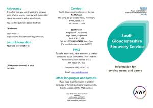 Recovery Service Leaflet South Glos