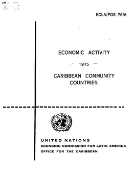 Economic Activity Caribbean Community Countries