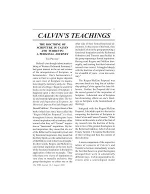 Calvin's Teachings