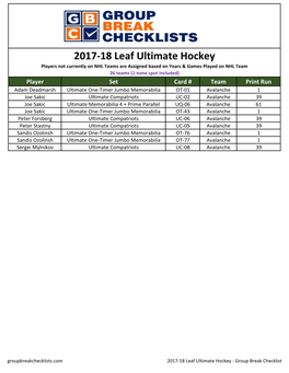 2017-18 Leaf Ultimate Hockey