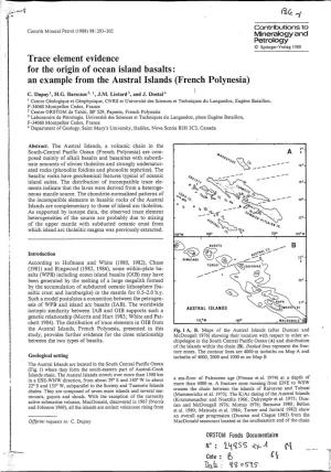Trace Element Evidence for the Origin of Ocean Island Basalts: an Example from the Austral Islands (French Polynesia) 1 C