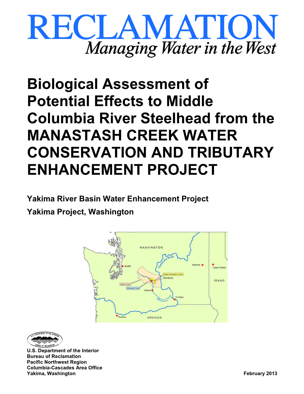 FINAL Manastash Creek Biological Assessment