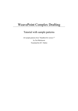Weavepoint Complex Drafting