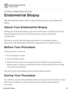 Endometrial Biopsy | Memorial Sloan Kettering Cancer Center
