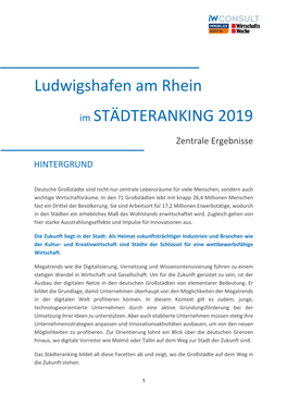 Ludwigshafen Am Rhein Im STÄDTERANKING 2019