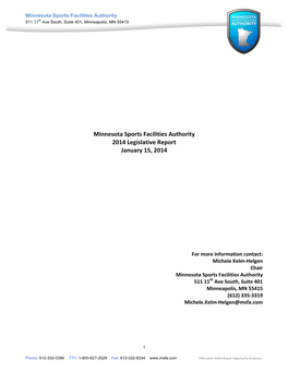 MSFA 2014 Legislative Report