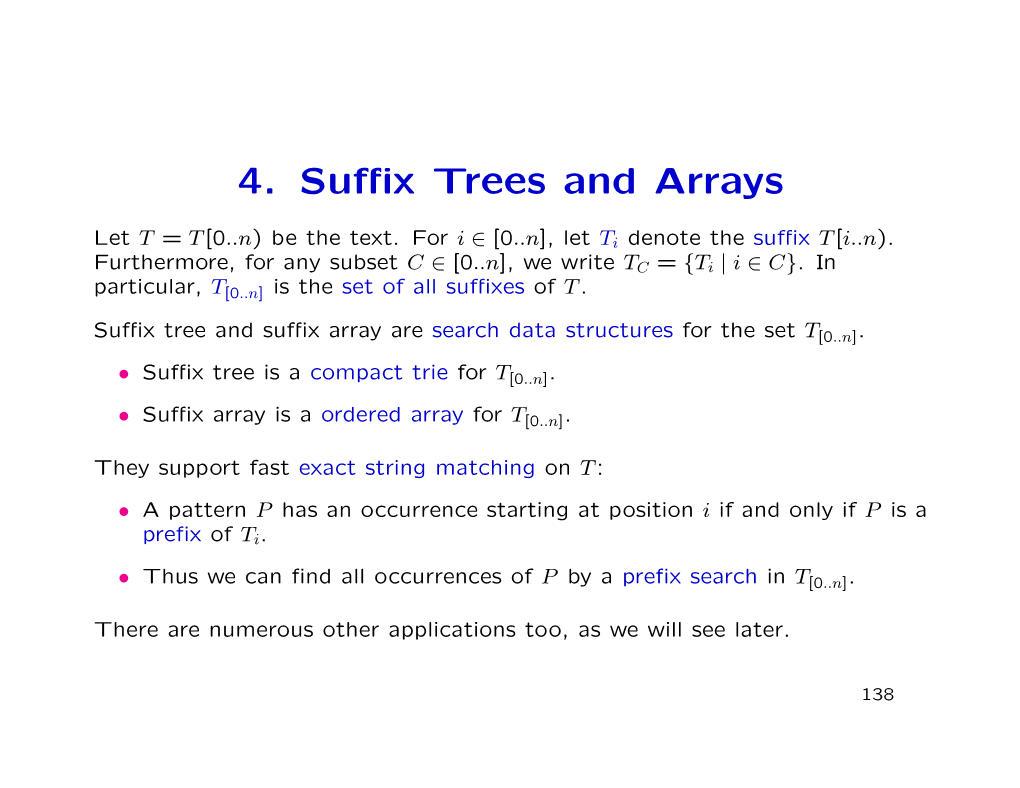 4. Suffix Trees and Arrays