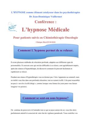 L'hypnose Médicale