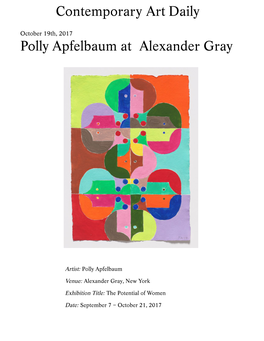 Polly Apfelbaum at Alexander Gray (Contemporary Art Daily)
