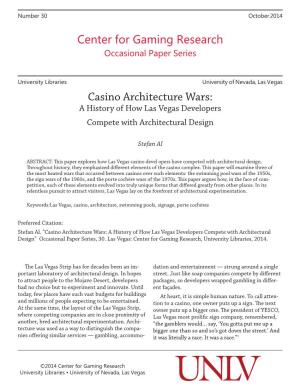 Center for Gaming Research Casino Architecture Wars