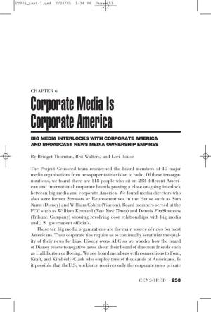Corporate Media Is Corporate America