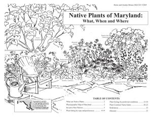 Native Plants of Maryland: What, When and Where