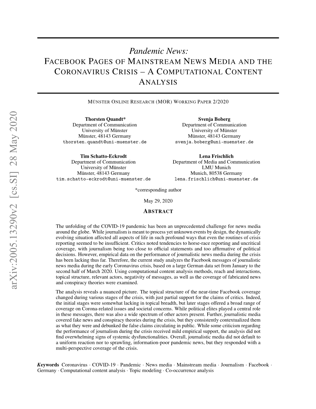 Arxiv:2005.13290V2 [Cs.SI] 28 May 2020 the Analysis Reveals a Nuanced Picture