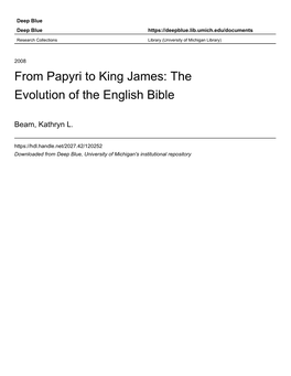 From Papyri to King James: the Evolution of the English Bible