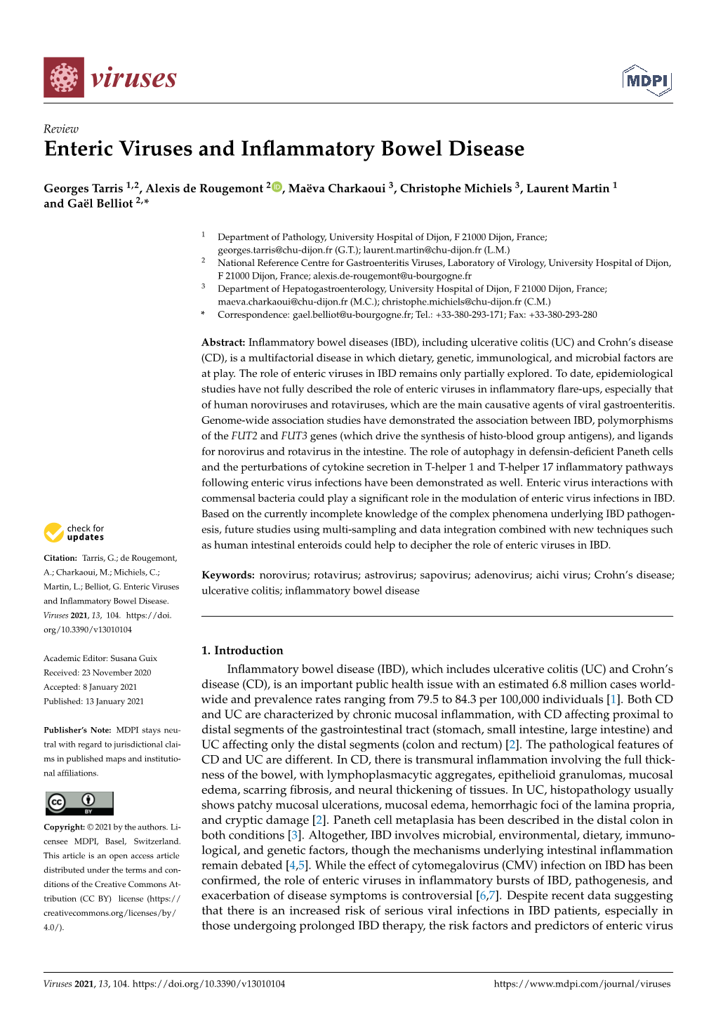 Enteric Viruses and Inflammatory Bowel Disease