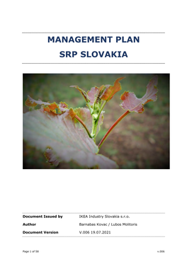 Management Plan Srp Slovakia