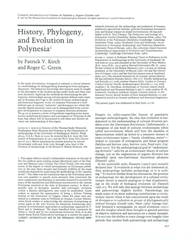 History, Phylogeny, and Evolution in Polynesia