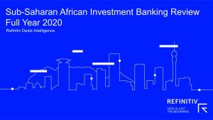 Sub-Saharan African Investment Banking Review Full Year 2020 Refinitiv Deals Intelligence