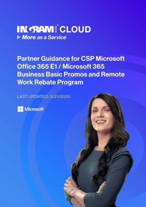 CSP Office 365 E1 and Microsoft 365 Business Basic Promo