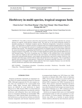 Herbivory in Multi-Species, Tropical Seagrass Beds
