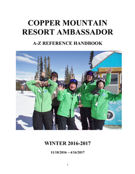 Copper Mountain Resort Ambassador