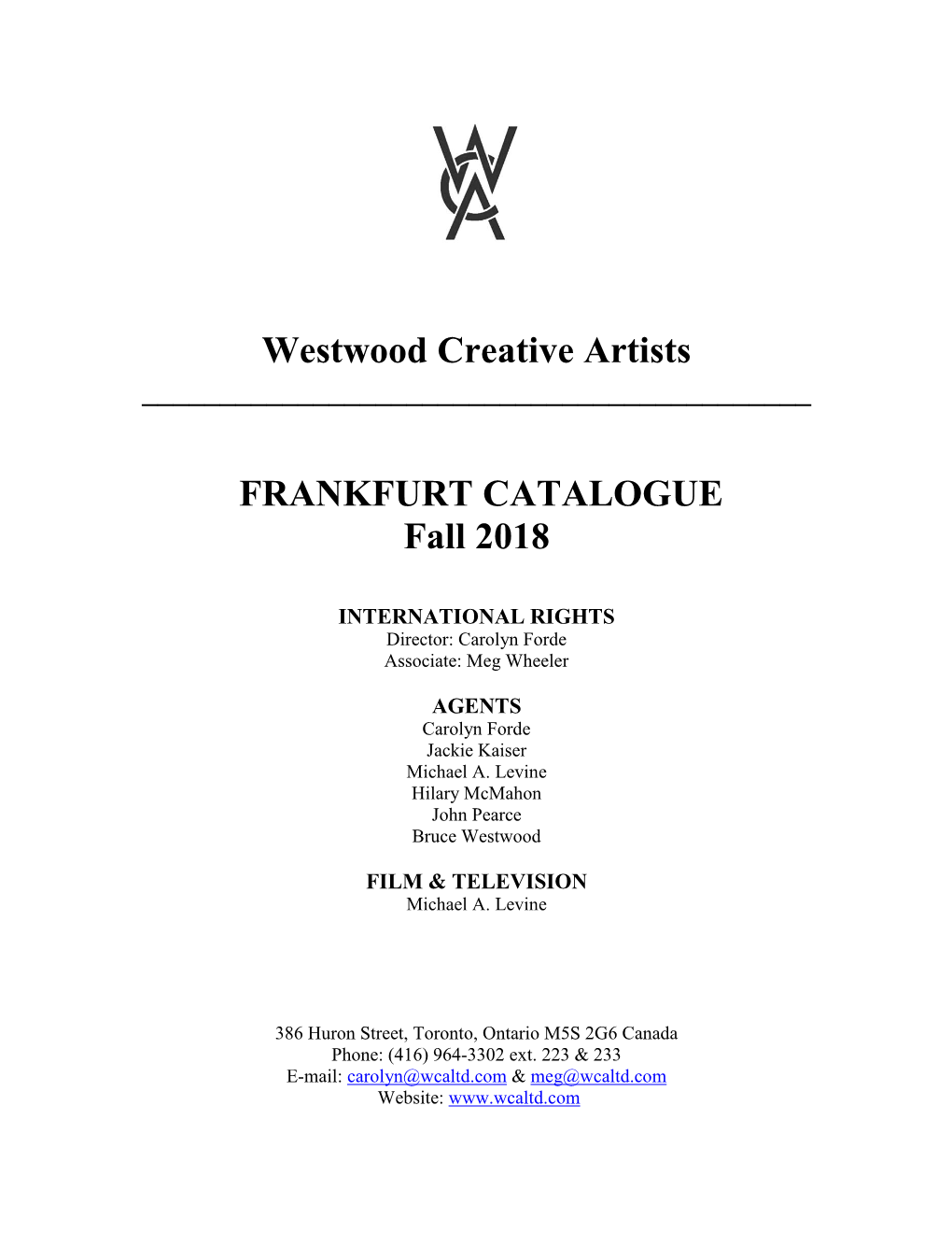 Westwood Creative Artists ______