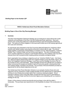 Briefing Paper Template