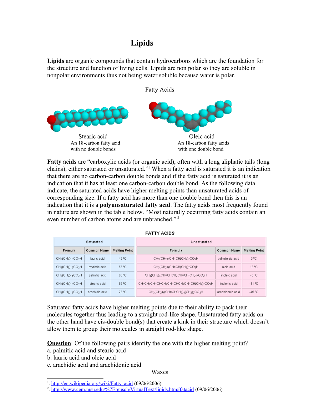 Stearic Acid Oleic Acid