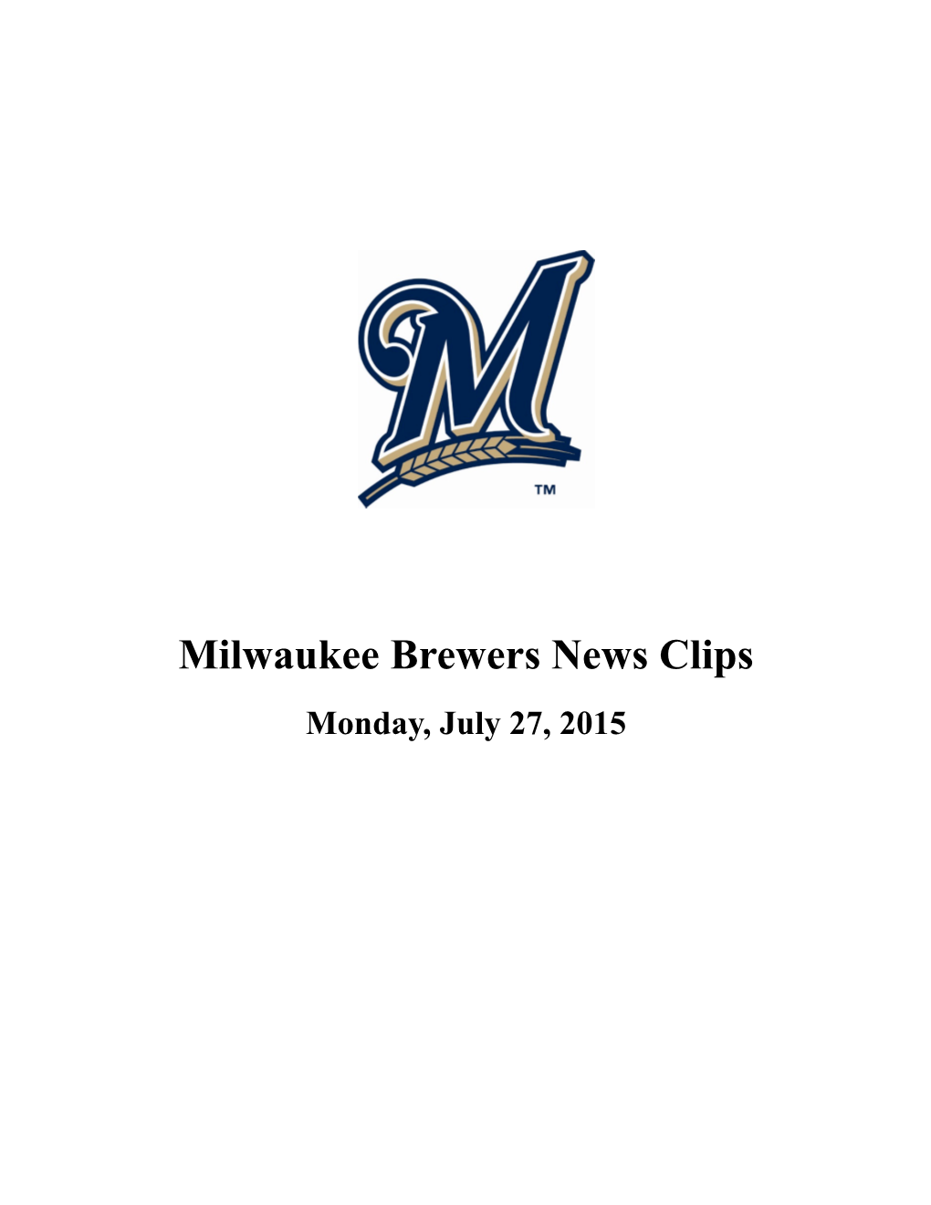 Milwaukee Brewers News Clips