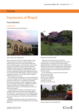 Impressions of Bhopal Fiona Macleod Introduction I Had Not Realised How Beautiful Bhopal Is