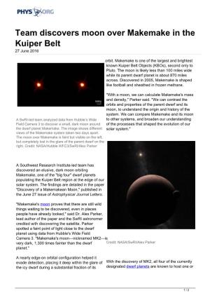 Team Discovers Moon Over Makemake in the Kuiper Belt 27 June 2016