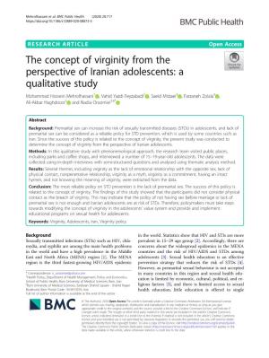 The Concept of Virginity from the Perspective of Iranian Adolescents