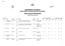 Goverment of Kerala Final Selection Report