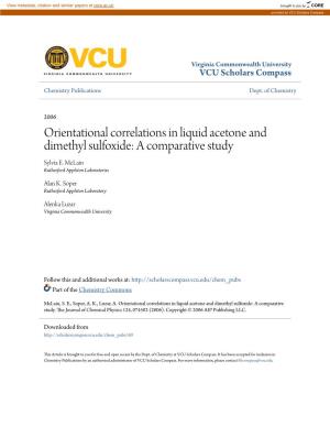 Orientational Correlations in Liquid Acetone and Dimethyl Sulfoxide: a Comparative Study Sylvia E