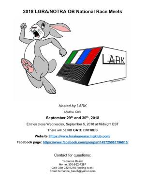 2018 LGRA/NOTRA OB National Race Meets