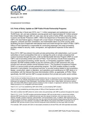 Update on CBP Public-Private Partnership Programs
