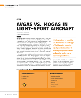 Avgas Vs. Mogas in Light-Sport Aircraft