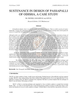 Sustenance in Design of Passapalli of Odisha, a Case Study