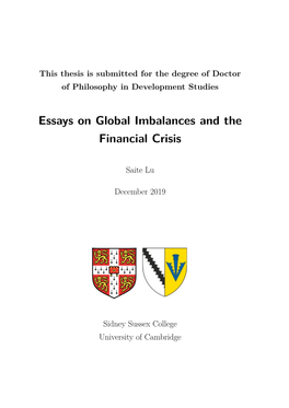 Essays on Global Imbalances and the Financial Crisis